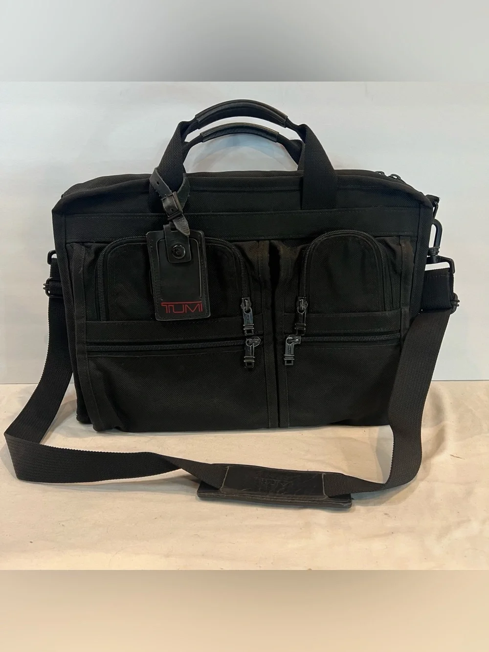 Tumi Alpha Expandable Laptop Briefcase (Style 201D3) with Shoulder Strap